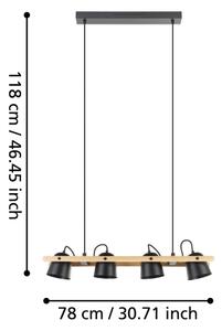 Eglo 900883 - LED RGBW Димируем пендел HORNWOOD-Z 4xLED/3,7W/230V