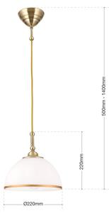 Orion HL 6-1808/1 - Пендел OLD LAMP 1xE27/40W/230V бял/месинг