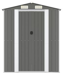 VidaXL Градинска барака светлосива 192x357x223 см поцинкована стомана