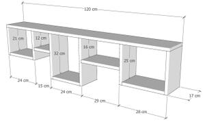 Етажерка AMANOS 32x120 см бор