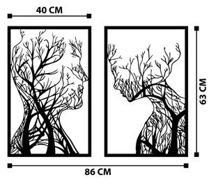 К-кт 2x Декорация за стена 86x63 см Дървото на живота метал