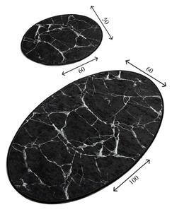 К-кт 2x Постелка за баня MARBLE 50x60/60x100 см черен