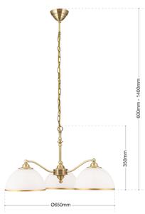 Orion LU 1838/3 - Пендел OLD LAMP 3xE27/40W/230V бял/бронзов