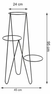 Стойка за цветя LOFT 95x45 см черен