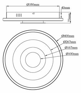 Globo 67824-30G - LED таванен плафон MILES 30W/230V 3000/4000/6000K Ø 40 см