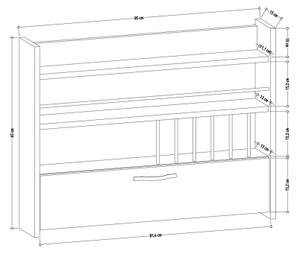 Кухненски рафт за стена KNOTT 65x85 см бял