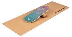 BoarderKING Indoorboard Classic, дъска за балансиране, подложка, цилиндър, дърво / корк, червена