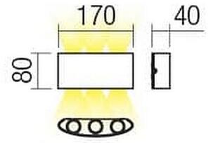 Redo 90226 - LED Екстериорен аплик FABO LED/6W/230V 3000K IP54 сив