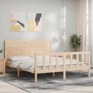 VidaXL Рамка за легло с табла 5FT King Size масивно дърво