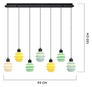 LED полилей на кабел CACTUS 7xLED/2,8W/230V 3000K зелен/жълт/бял