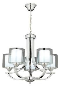 Полилей на верига NOVARA 5xE27/40W/230V с лъскав хром