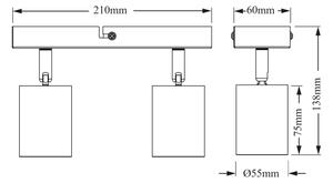 Osram - Точково осветително тяло ELEMENTAL 2xGU10/6W/230V