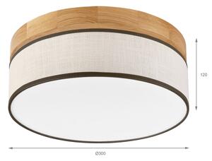 Brilagi - LED таванно осветително тяло BELLADONNA LED/20W/230V Ø 30 cm крем/дъб