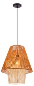 Полилей на кабел AFRICA 1xE27/40W/230V диаметър 40 cm кафяв/кремав