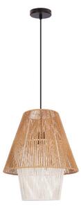 Полилей на кабел AFRICA 1xE27/40W/230V диаметър 40 cm кафяв/кремав