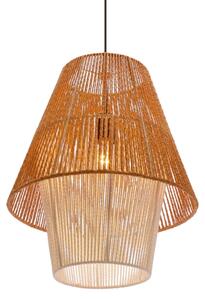 Полилей на кабел AFRICA 1xE27/40W/230V диаметър 40 cm кафяв/кремав