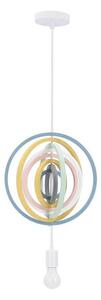 Детски полилей на кабел HOOPS 1xE27/20W/230V диам. 27 см, многоцветен