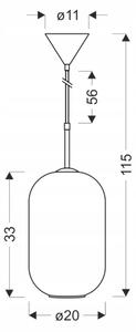 Полилей на кабел CRESTO 1xE27/40W/230V бял/златист