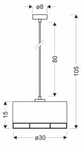 Полилей на кабел ARDI 1xE27/40W/230V черен/кафяв