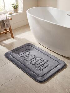 Sinsay - Постелка за баня с надпис Bath - тъмносиво