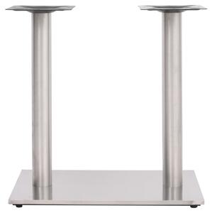 VidaXL Крак за бистро маса, сребрист, 70x40x72 см, неръждаема стомана