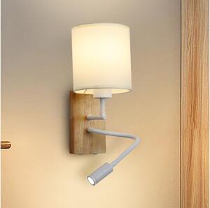 Brilagi - LED Гъвкав аплик NUBILA WOOD 1xE27/25W/230V + LED/3W дъб/бял/кремав