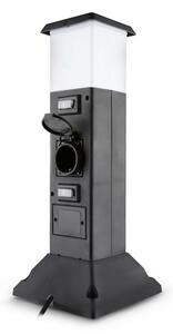 Brilagi - Външна лампа с 2 SCHUKO контакта 1xE14/15W/230V IP44 черна