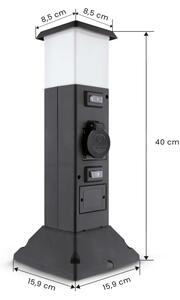 Brilagi - Външна лампа с 2 SCHUKO контакта 1xE14/15W/230V IP44 черна