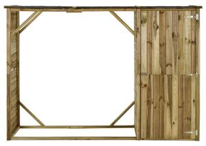 VidaXL Градински навес за дърва и инструменти, бор, 253x80x170 см