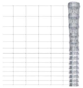 VidaXL Градинска ограда, поцинкована стомана, 50x1 м, сребриста