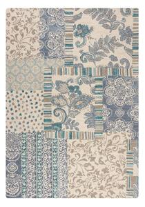 Син/бежов ръчно изработен вълнен килим 120x170 cm Eloise Patchwork – Flair Rugs