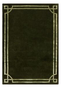 Тъмнозелен ръчно изработен вълнен килим 160x230 cm Gatsby – Flair Rugs