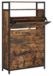 Шкаф за обувки, Vasagle, Черен, 80x30x131 см