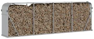 VidaXL Поставка за дърва, сребрист, 300x45x100 см, поцинкована стомана