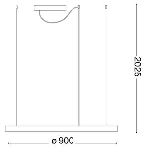 Ideal Lux - LED Пендел ORACLE SLIM LED/43W/230V 3000K Ø 90 см бял