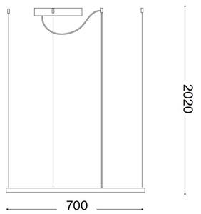 Ideal Lux - LED Пендел ORACLE SLIM LED/41W/230V 3000K 70x70 см бял