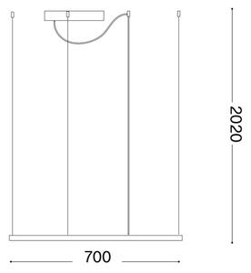 Ideal Lux - LED Пендел ORACLE SLIM LED/41W/230V 3000K 70x70 см черен