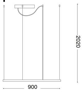 Ideal Lux - LED Пендел ORACLE SLIM LED/53W/230V 3000K 90x90 см бял