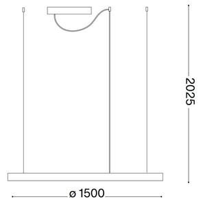 Ideal Lux - LED Пендел ORACLE SLIM LED/89W/230V 4000K Ø 150 см бял