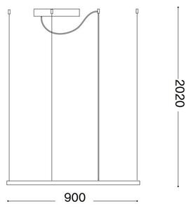 Ideal Lux - LED Пендел ORACLE SLIM LED/53W/230V 3000K 90x90 см черен