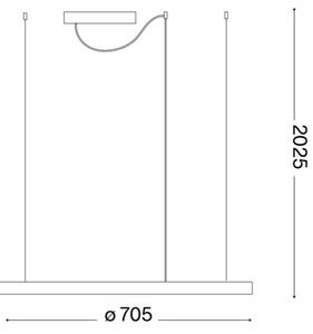 Ideal Lux - LED Пендел ORACLE SLIM LED/38W/230V 4000K Ø 70 см бял