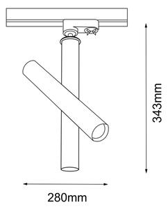 Amplex 8896 - Спот за релсова система AKADI 1xGU10-MR11/15W/230V