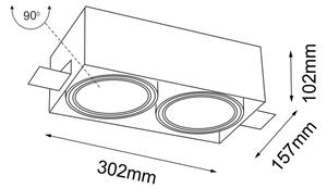 Shilo 7328 - Лунички KOMORO 2xGU10/15W/230V бели