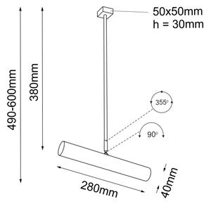 Shilo 2241 - Висящ полилей YABU 1xGU10-MR11/15W/230V черен