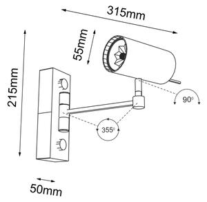 Shilo 2209 - Аплик FUSSA 1xGU10/15W/230V черен