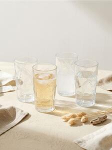 Sinsay - Комплект чаши с релефен мотив палми 4 pack - clear