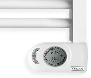 Eлектрическа лира за баня Noor 750W, с LED дисплей, цвят бял