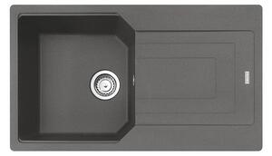 Гранитна мивка INSET Maris, 860×500, двустранен отцедник, цвят Stone Grey