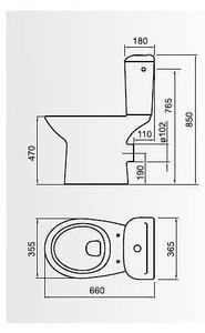 B-LIBERO WC комплект за хора с намалена подвижност (моноблок за инвалиди)