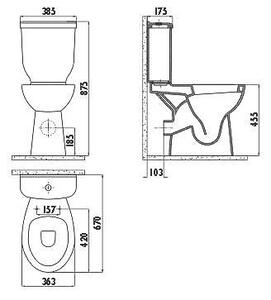 Creavit WC комплект за хора с намалена подвижност (моноблок за инвалиди)